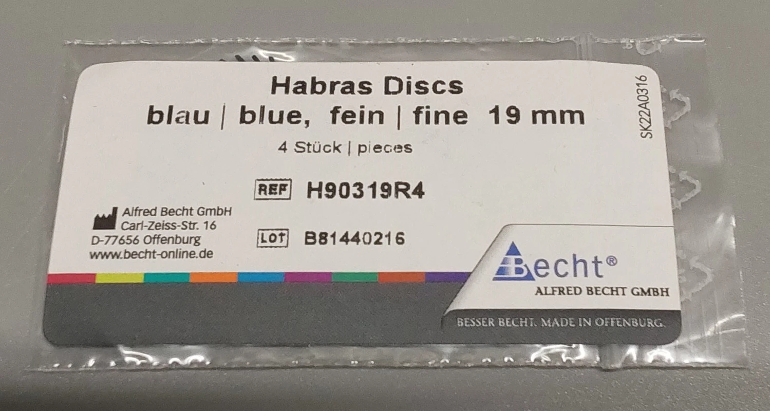 HABRAS Disc Stück  19 mm hellgrün ultrafein