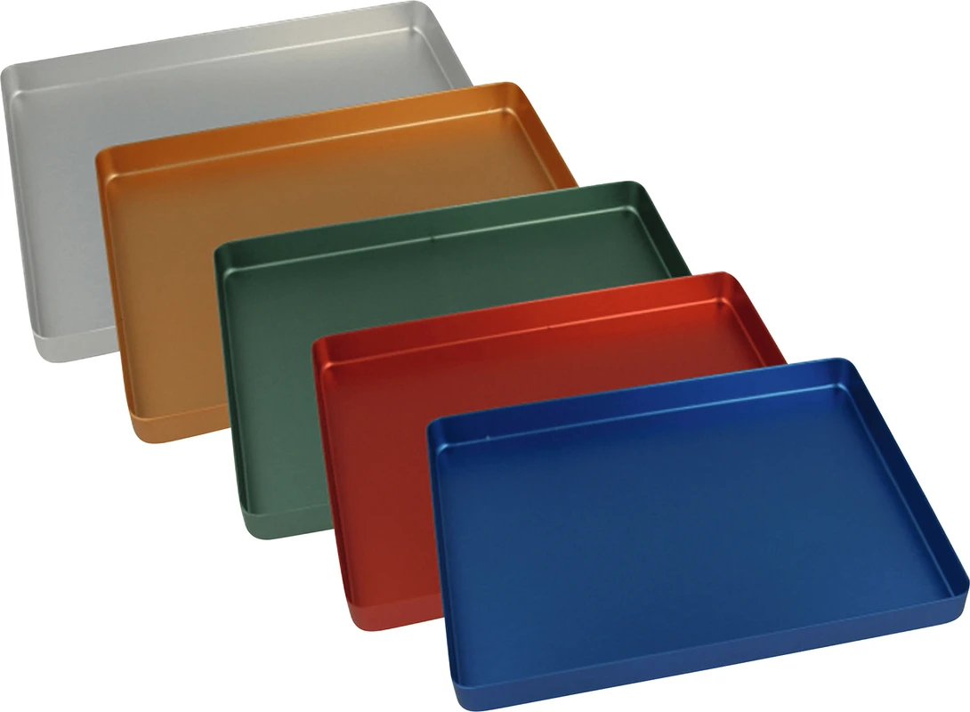 Norm-Tray Aluminium Stück Boden ungelocht silber, mini, 18 x 14 cm