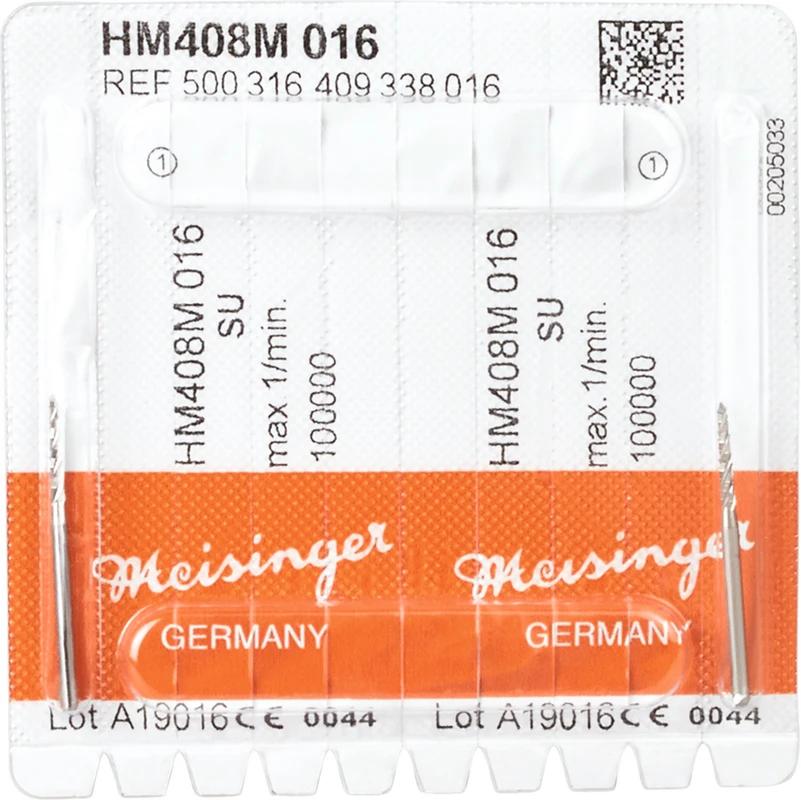 Chirurgie Fräser HM 408M Packung 2 Stück FG XL, Figur 409, 10 mm, ISO 016