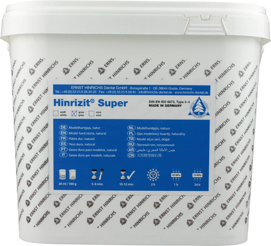 Hinrizit® Super Eimer 10 kg Gips grau