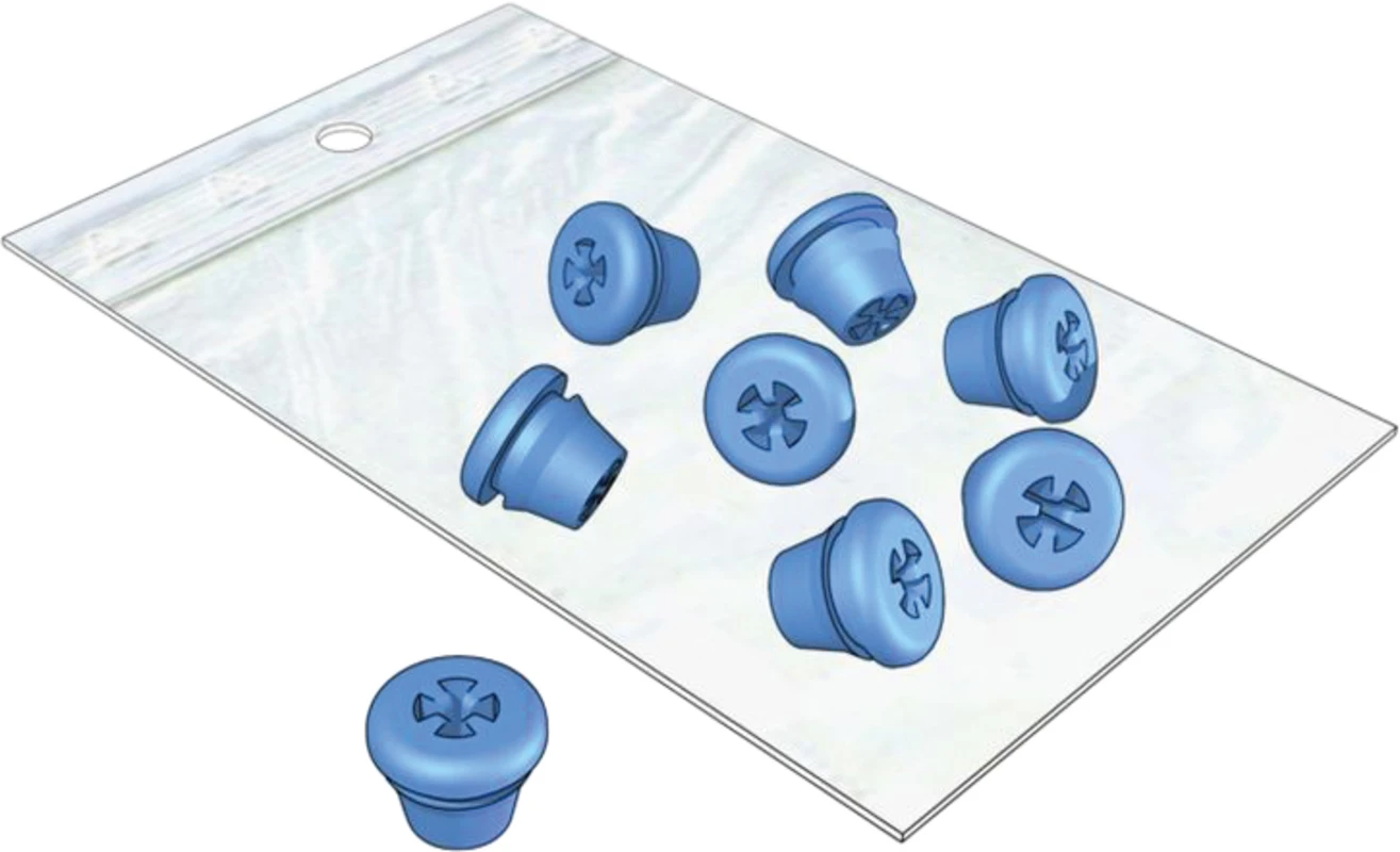 Silikon-Einsätze Packung 8 Stück hellblau, Außen: 7,5 mm, Innen: 1 mm