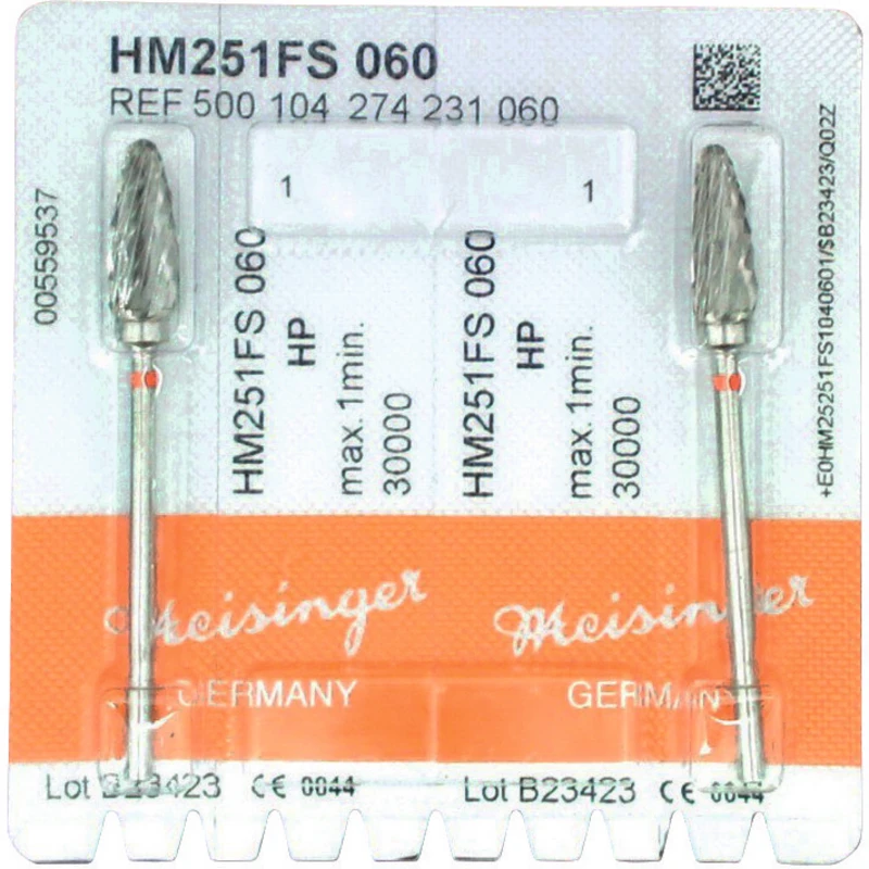 HM-Fräser FS Packung 2 Stück Feilenschliff rot fein, HP, Figur 274, 14,5 mm, ISO 060