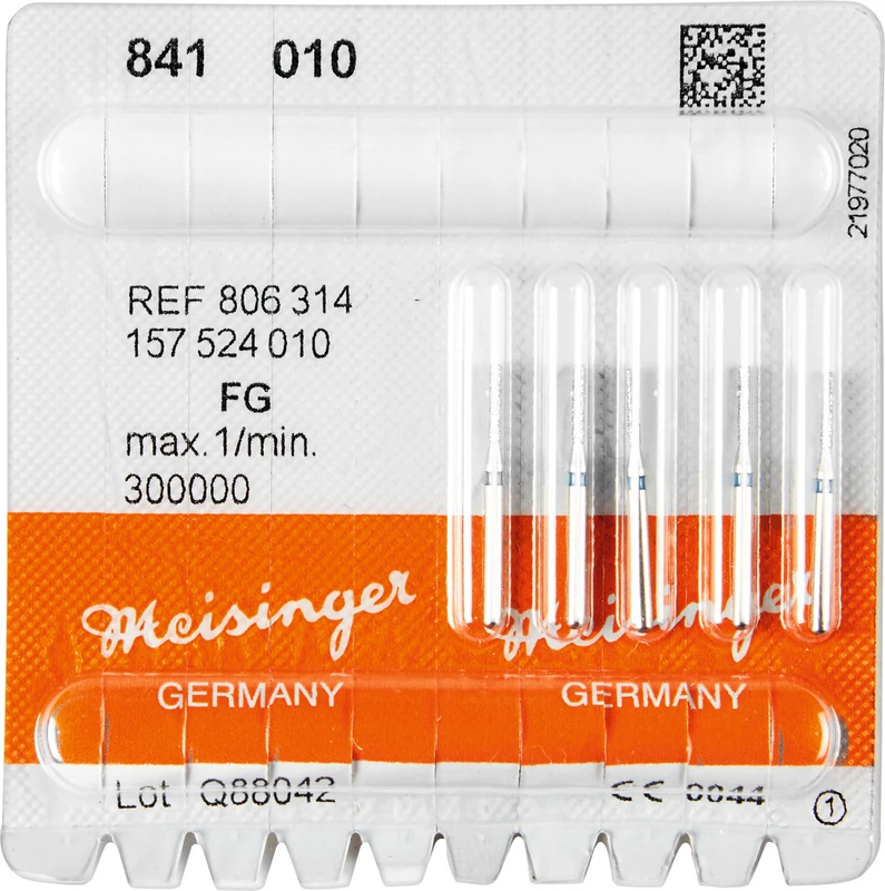 Diamanten 841 Packung 5 Stück blau mittel, FG, Figur 157 Zylinder abgerundet, 6 mm, ISO 010