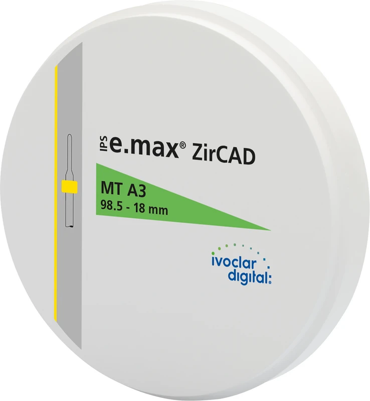 IPS e.max® ZirCAD MT Stück Ø 98,5 mm H 18 mm, A3 MT