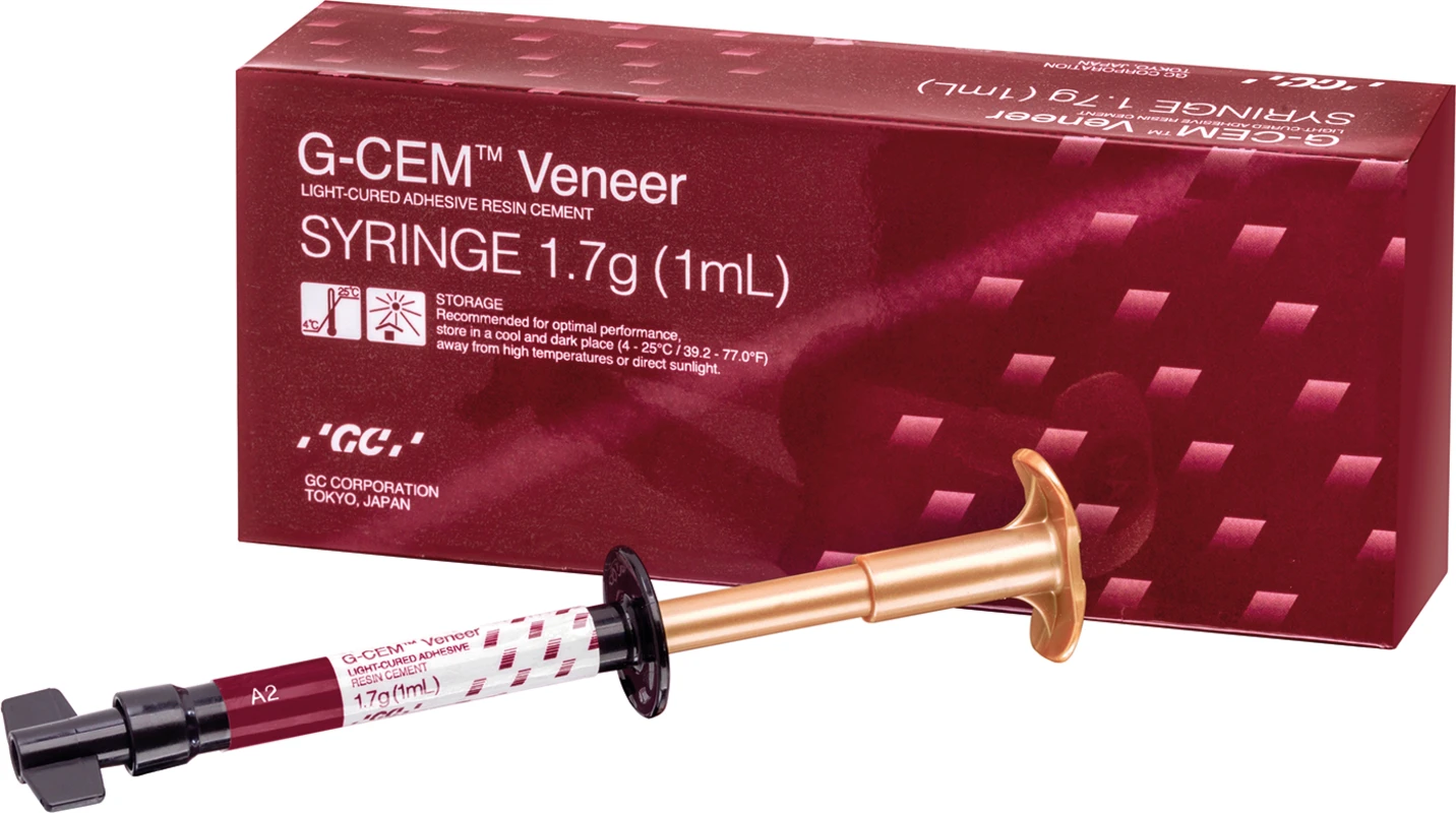 GC G-CEM™ Veneer Packung 1 ml/1,7 g Spritze A2, 10 Tips Metall