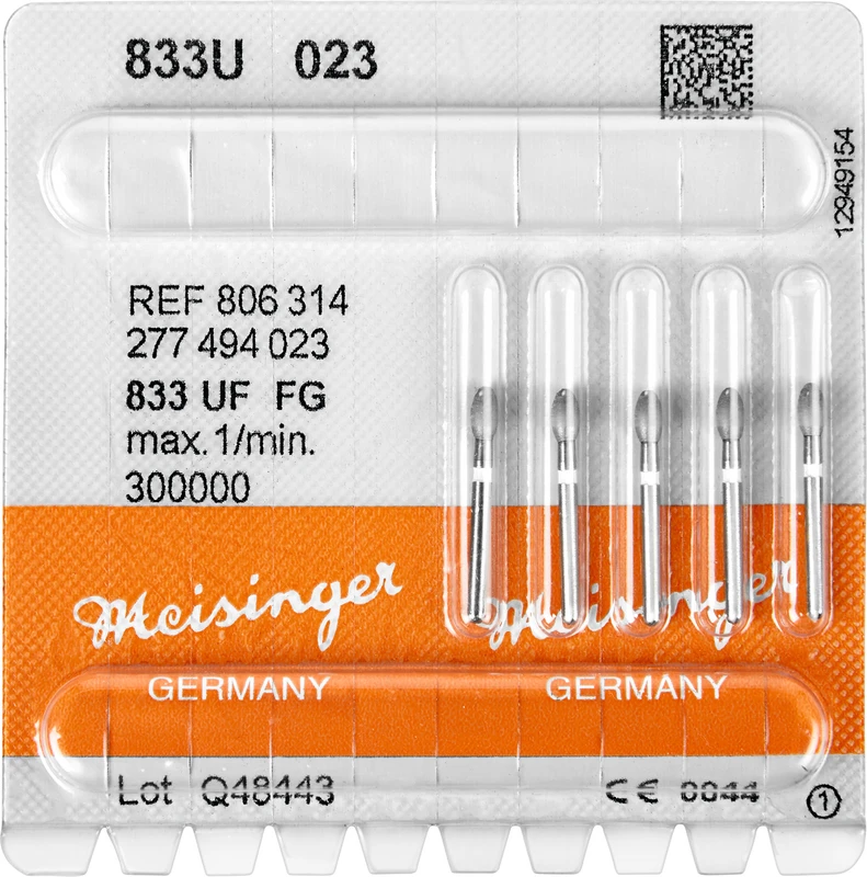 Diamanten 833 Packung 5 Stück weiß ultra fein, FG, Figur 277 Ei, 4,2 mm, ISO 023