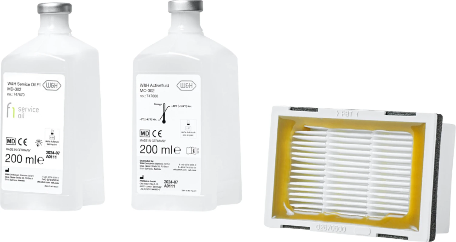 One Care Set Set 200 ml Aktivfluid, 200 ml Service Oil F1, 1 Filter