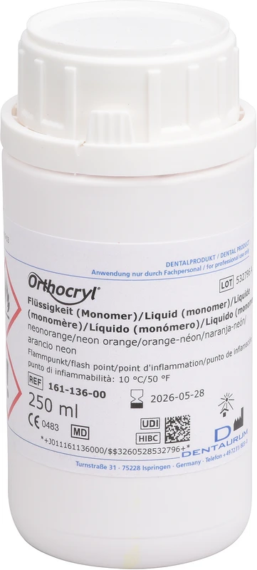 Orthocryl® Flüssigkeit Flasche 250 ml Flüssigkeit neonorange