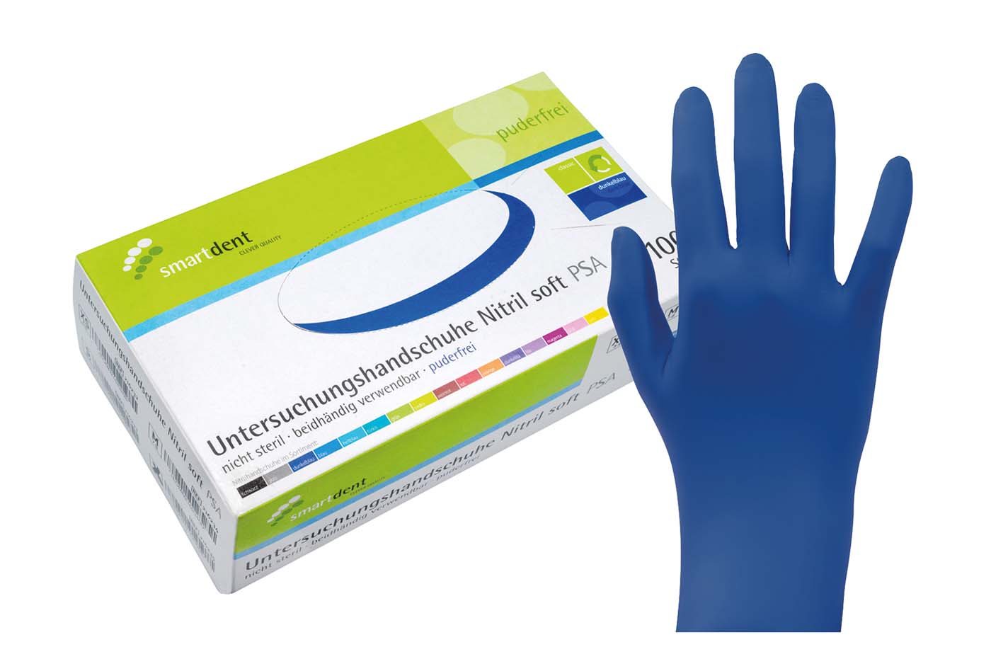 smart Nitrilhandschuhe Soft PF – Packung 100 Stück puderfrei, dunkel blau, M