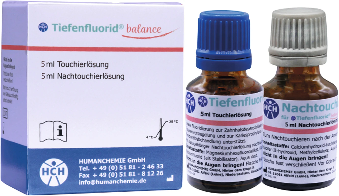 Tiefenfluorid balance Probepackung 5 ml Touchierlösung, 5 ml Nachtouchierlösung