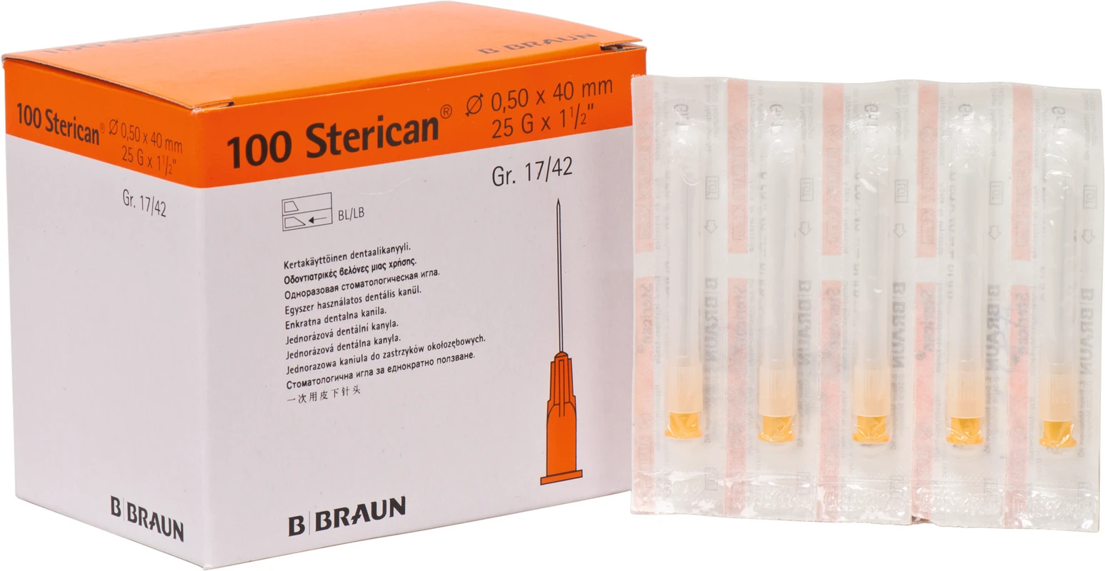 Sterican® Dentalkanülen Packung 100 Stück orange, G25, Ø 0,5 mm, 17/42 lang