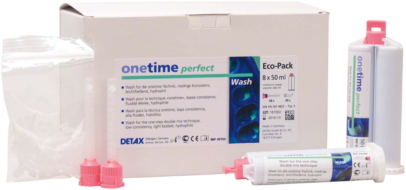 onetime perfect – Eco-Packung 8 x 50 ml Base, 8 x 50 ml Katalysator Wash, Zubehör