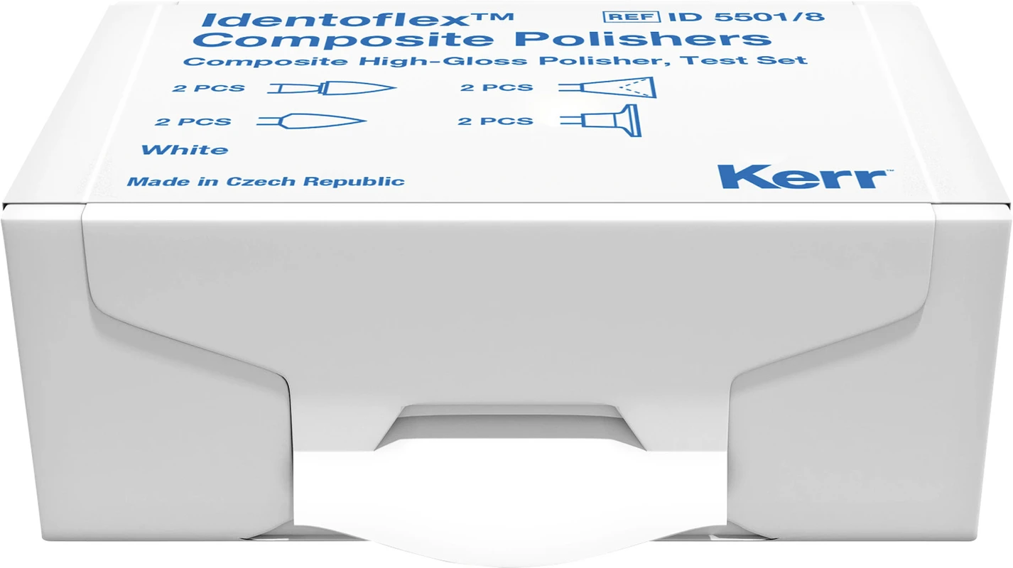 Identoflex™ Composite Testset 8 Stück (2 x Kelch, 2 x Scheibe, 2 x Spitze, 2 x Minipoint) RA, wei