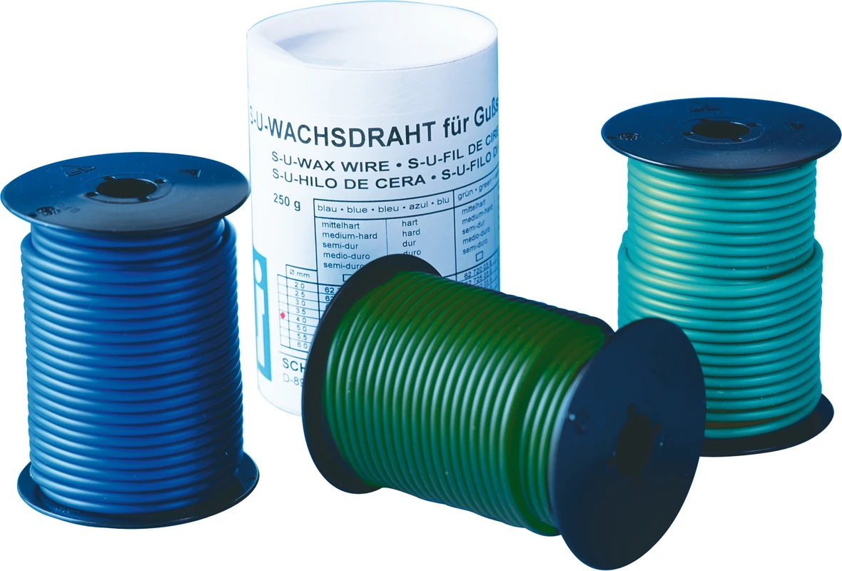 S-U-WACHSDRAHT Rolle 250 g blau, Ø 3,5 mm, hart