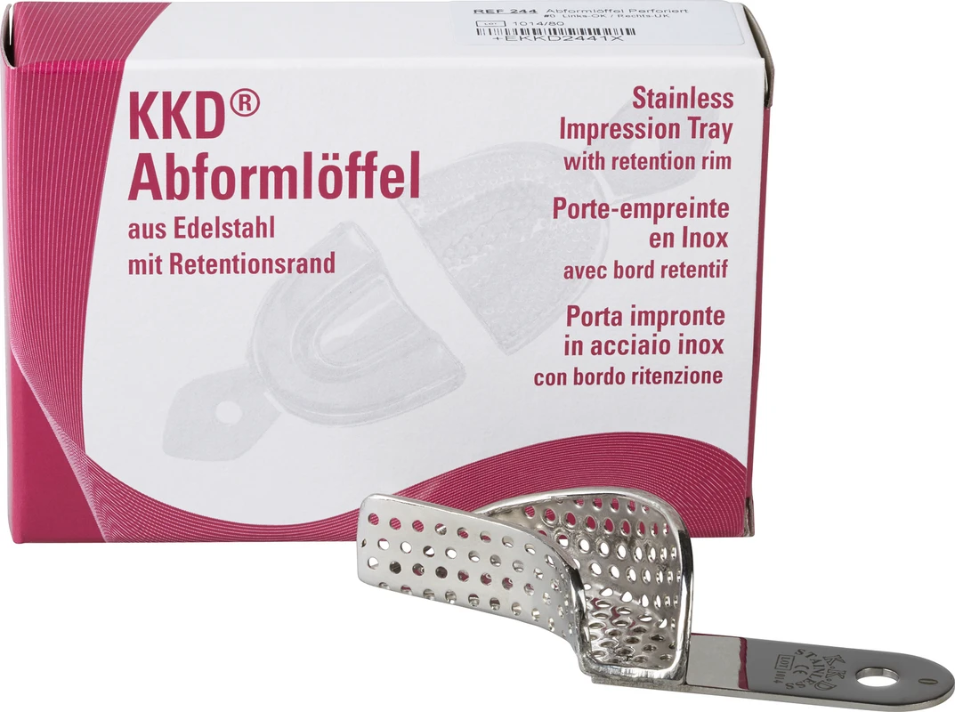 KKD® Abformlöffel Abdrucknahme Stück OK links, UK rechts, perforiert, Nr. 0