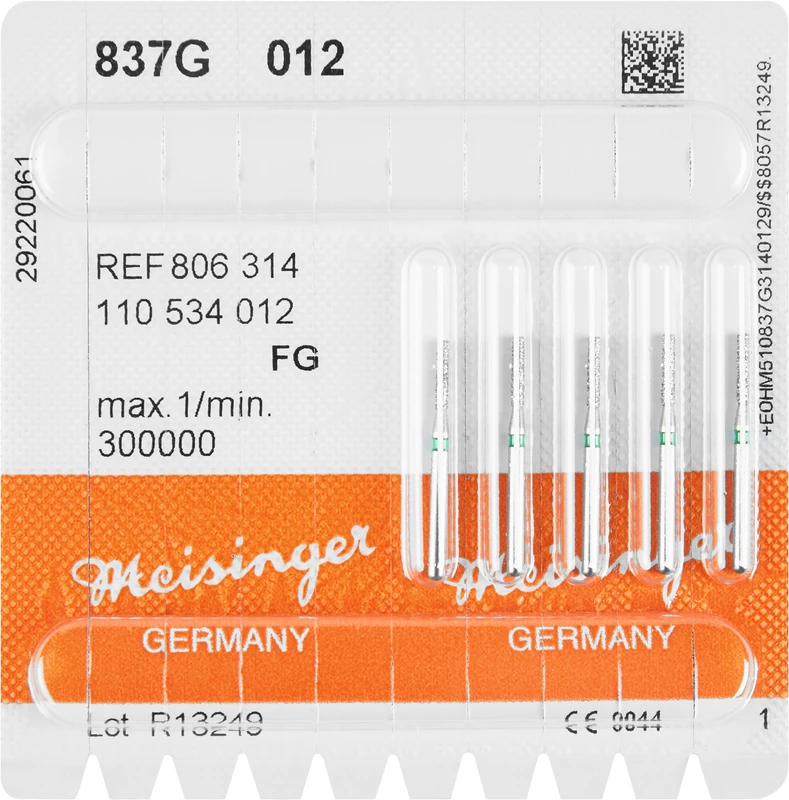 Diamanten 837 Packung 5 Stück grün grob, FG, Figur 110 Zylinder, 6 mm, ISO 012