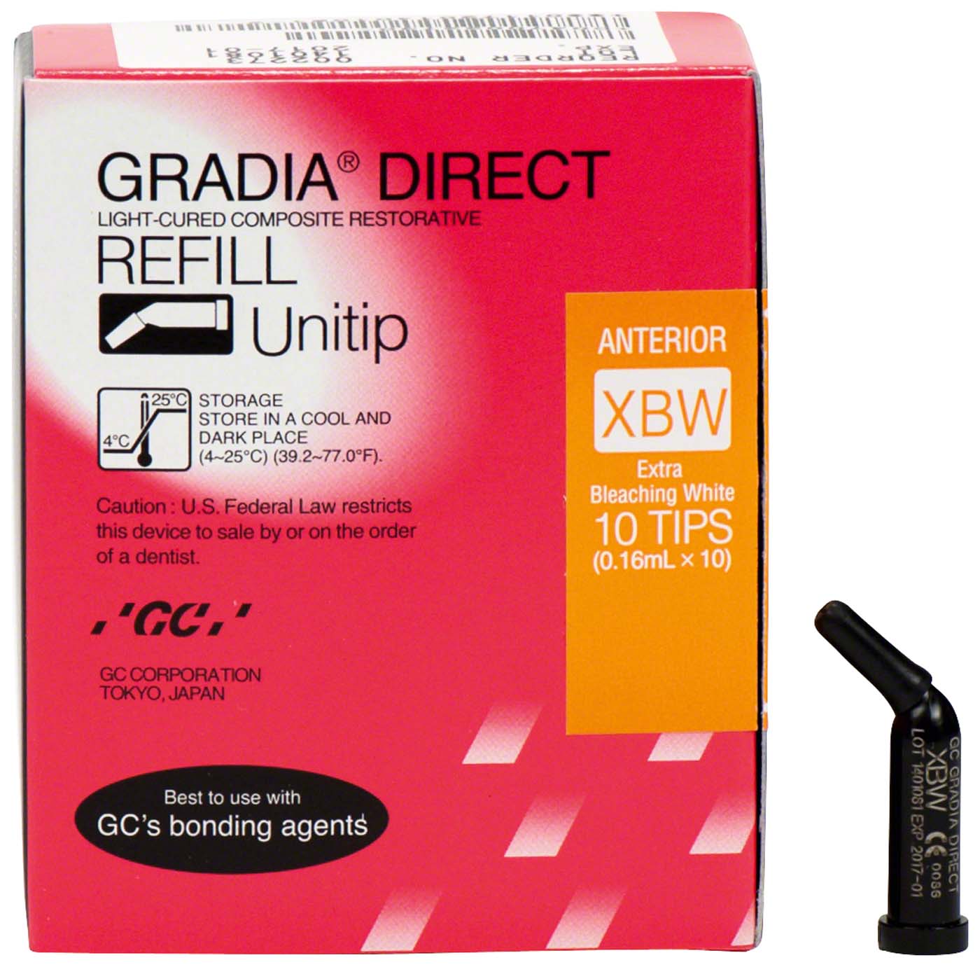 GC GRADIA® DIRECT – Packung 10 x 0,24 g Unitip Anterior XBW