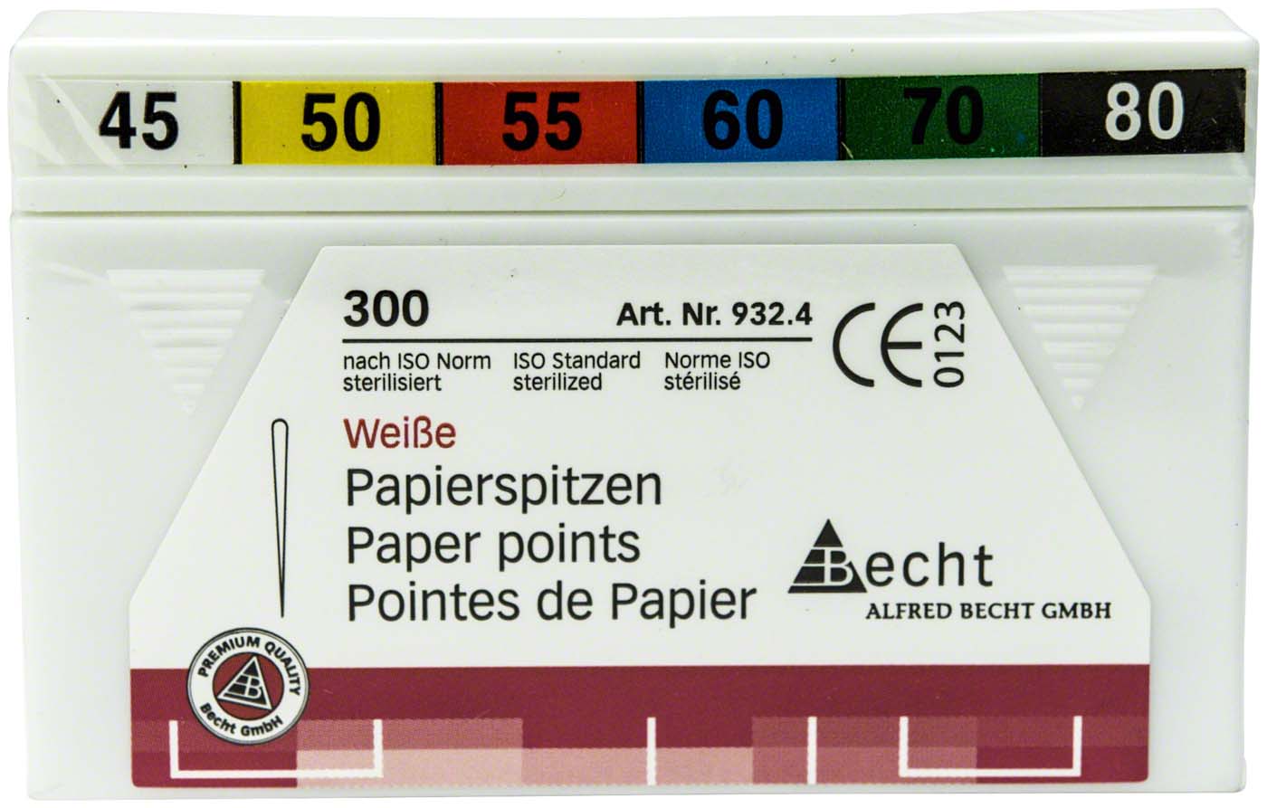 Papierspitzen weiß – Sortiment 300 Stück ISO 045-080