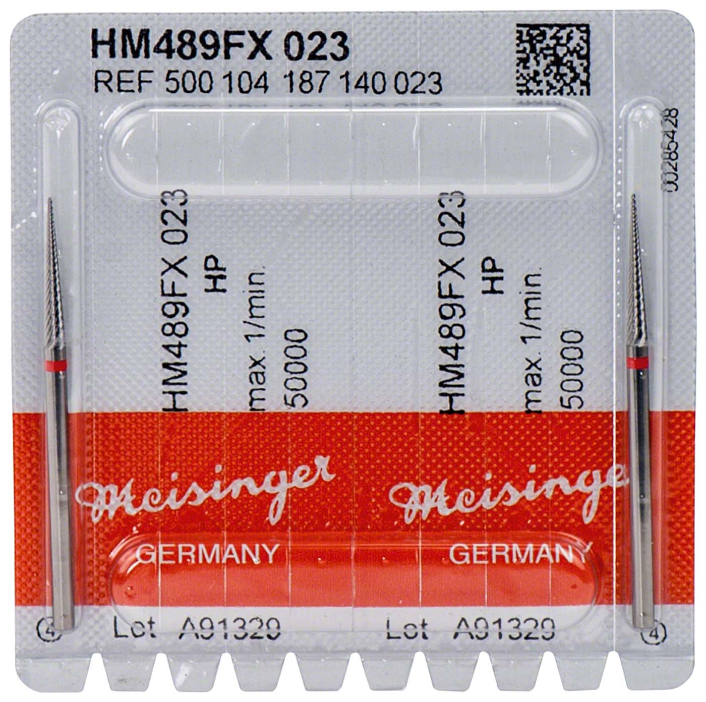 HM-Fräser FX – Packung 2 Stück kreuzverzahnt, rot fein, HP, Figur 187, 15 mm, ISO 023