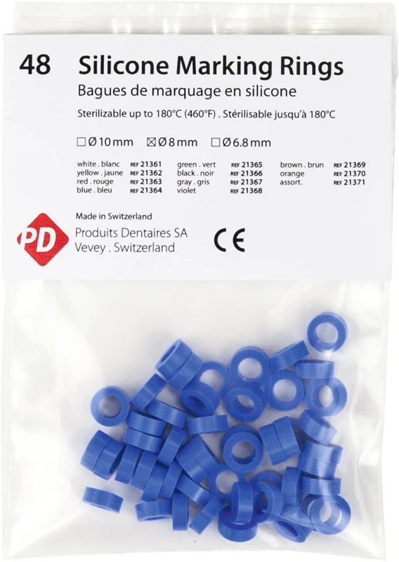 Markierungsringe Packung 48 Stück blau, Ø 8 mm