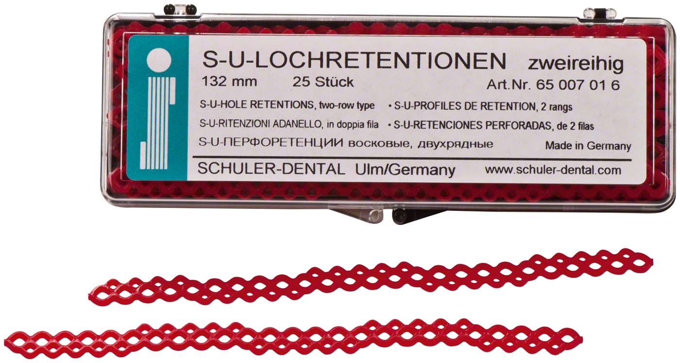 S-U-LOCHRETENTIONEN – Packung 25 Stück Länge 13,2 cm, zweireihig