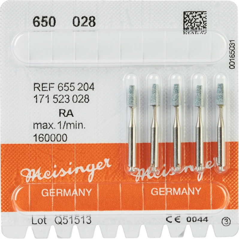 Keramische Schleifer 650 Packung 5 Stück grün mittel, RA, Figur 171, 6 mm, ISO 028