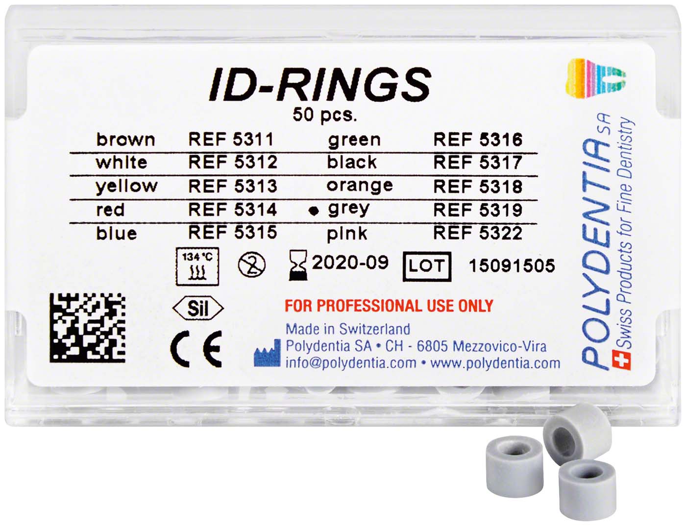 ID Ringe – Packung 50 Stück grau