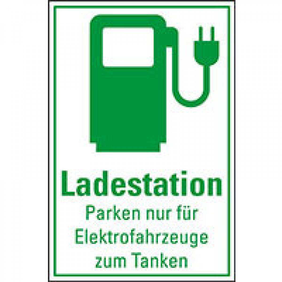 Hinweisschild Ladestation Elektrofahrzeug, mit Piktogramm, Folie, 300x200mm, 1 Stück