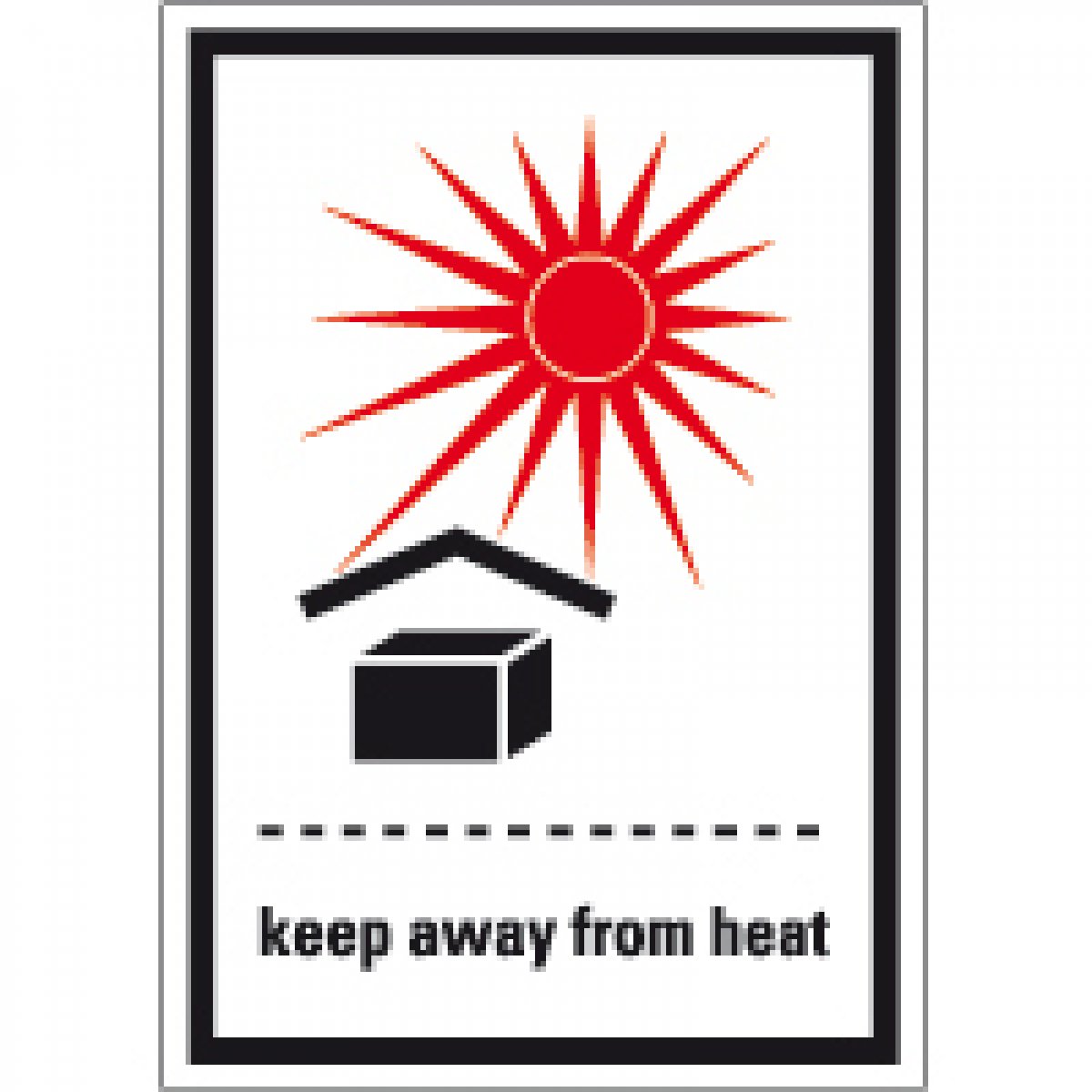 Verpackungskennzeichen keep away from heat, Haftpapier, permanent, 74x105mm, 2/Bogen, 2 Stück