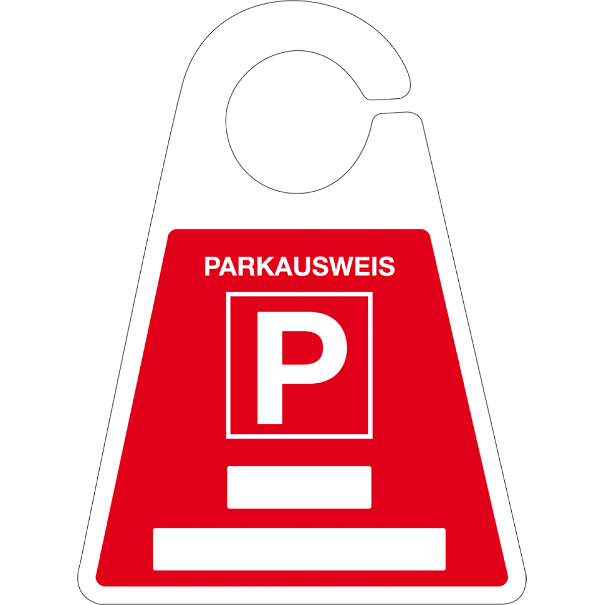 Parkausweis mit Parkplatzzeichen, zum Beschriften, rot, Kunststoff, 120x165mm, 1 Stück