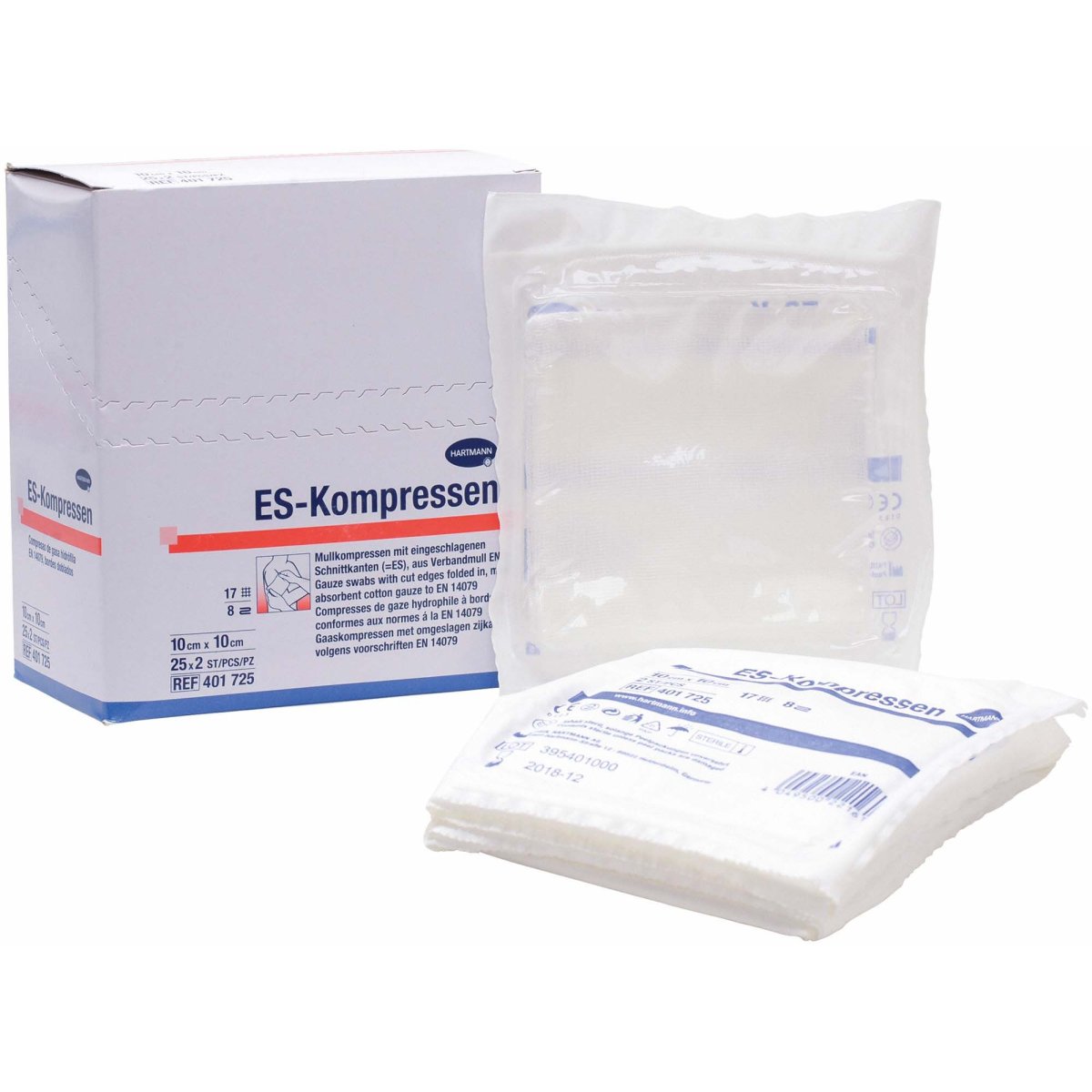 Es-Kompressen Steril 10×10 Cm 8fach, 25X2 Stück