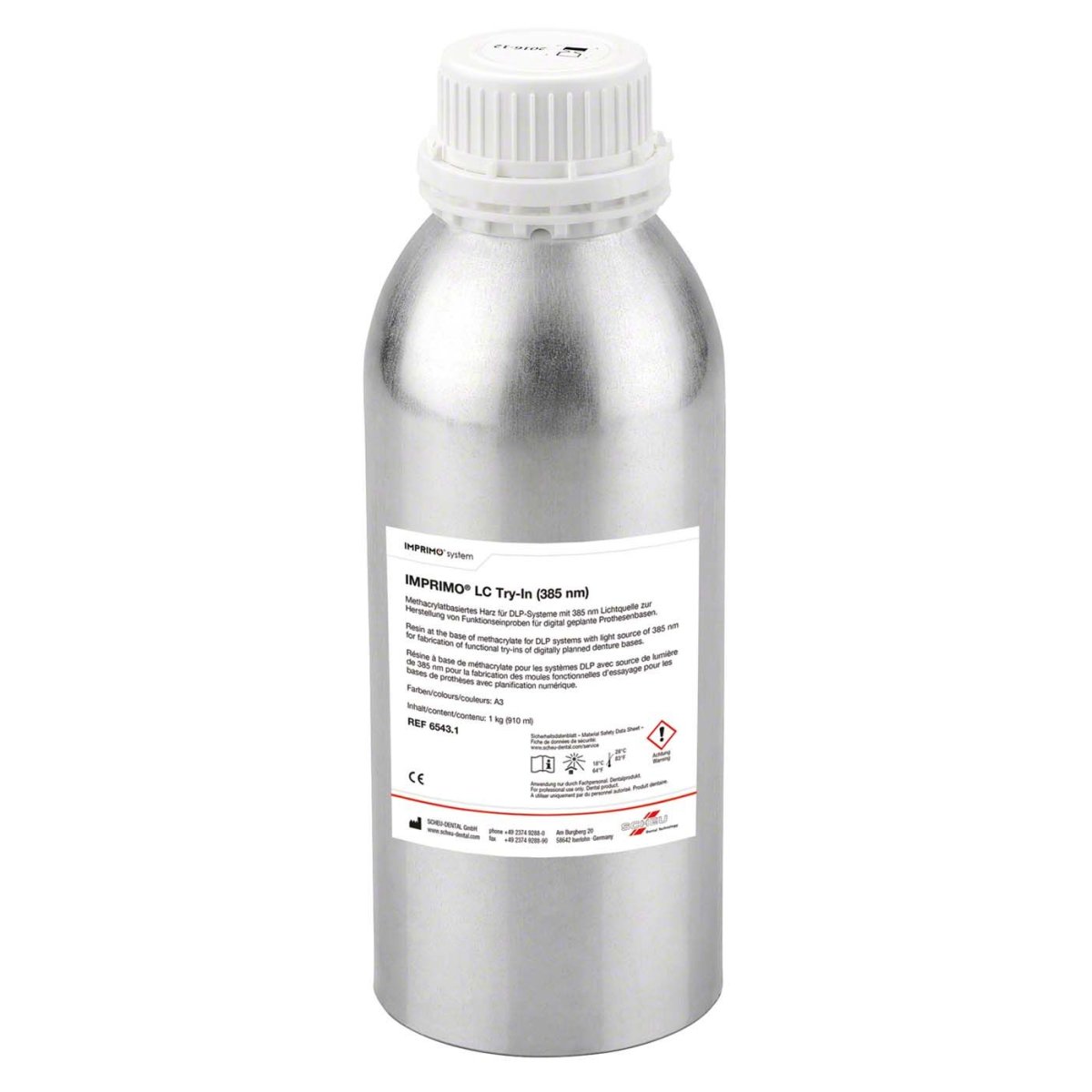 Imprimo LC Try-In, Basismaterial zur Funktiionseinprobe, A3, Flasche 1 kg