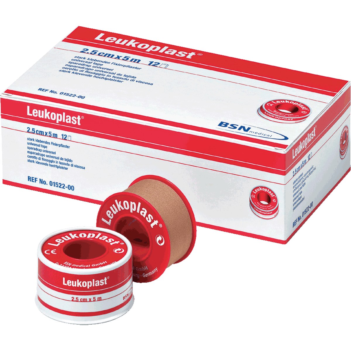 Leukoplast® Fixierpflaster, hautfarben, 2,5cmx5m, 12 Rollen/VE, 12 Rollen