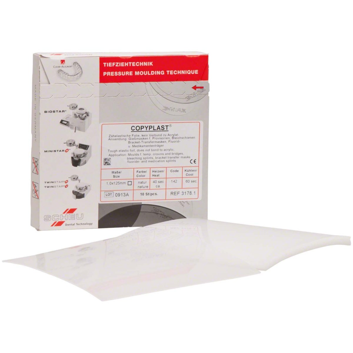 Copyplast 1,0 x 125 mm eckig 3178 Packung 10 Stück