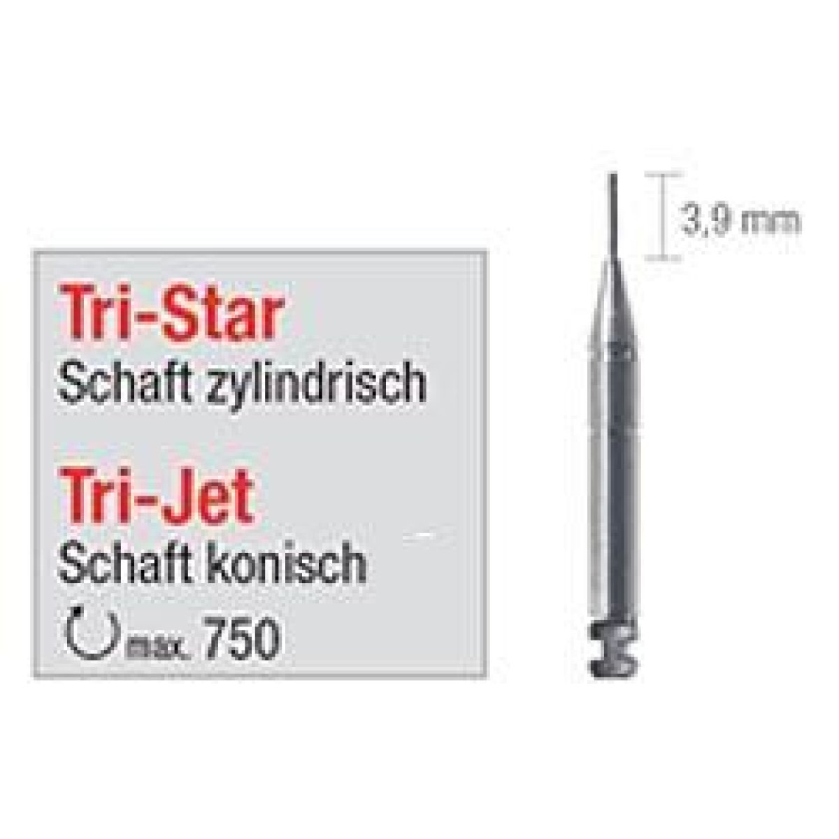 TRI-JET Sortiment 25 montierte Stifte .021″/0,6 mm, Bohrer, Handgriff