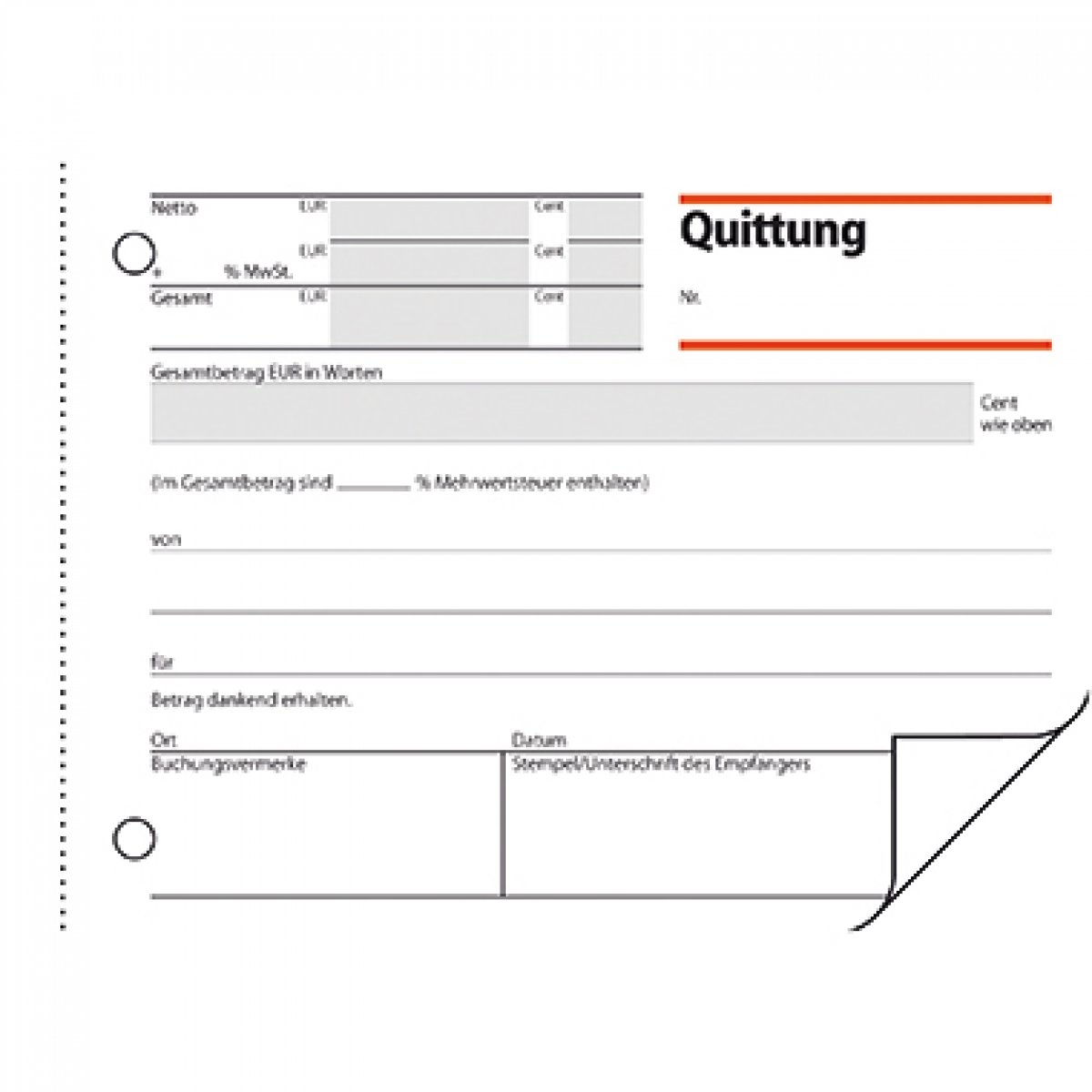 SIGEL Quittung QU625 DIN A6 quer 2x50Blatt