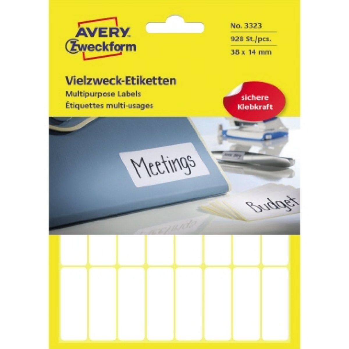 Avery Zweckform Vielzwecketikett 3323 38x14mm weiß 928 St./Pack