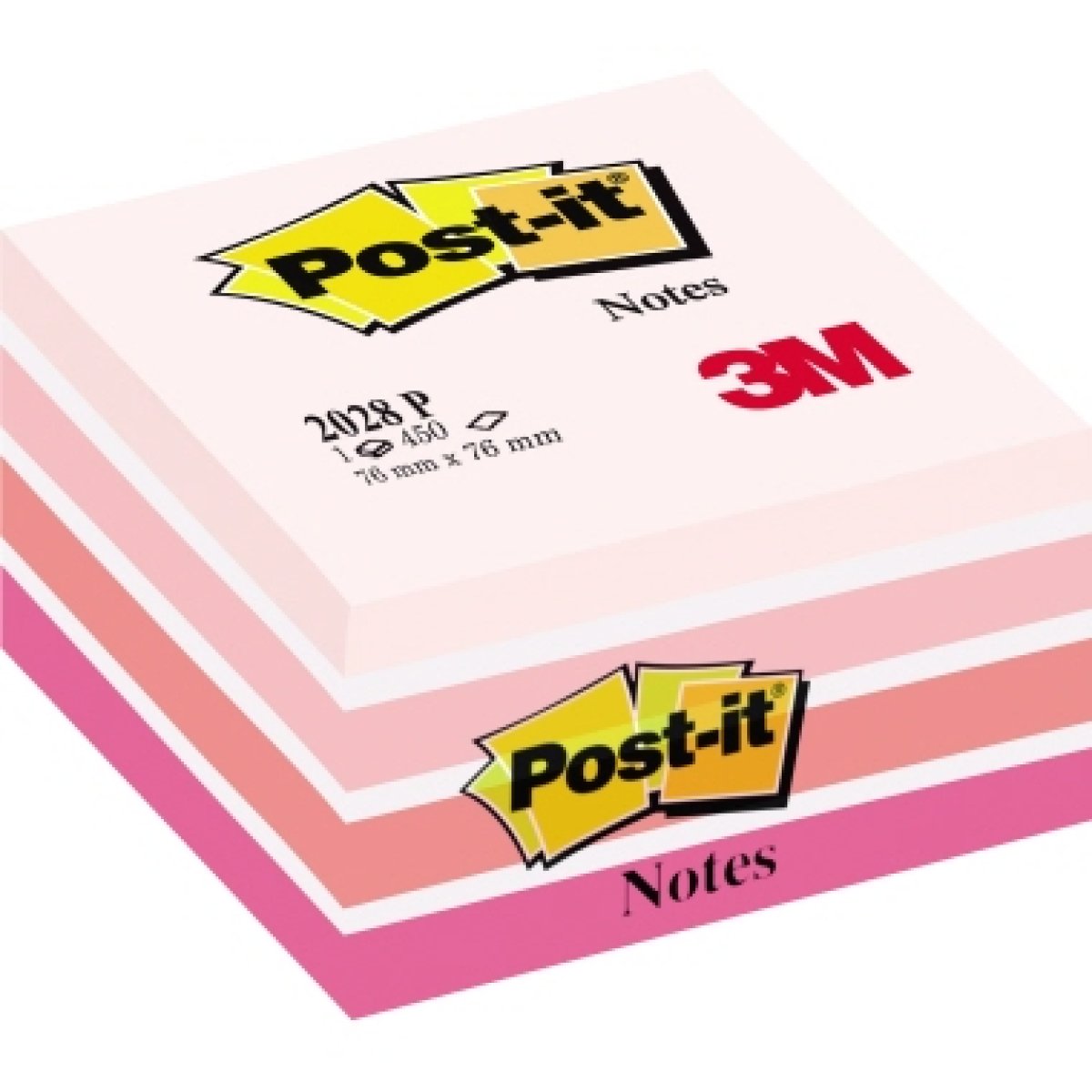 Post-it Haftnotizwürfel 2028P 76x45x76mm 450Blatt pastellpin