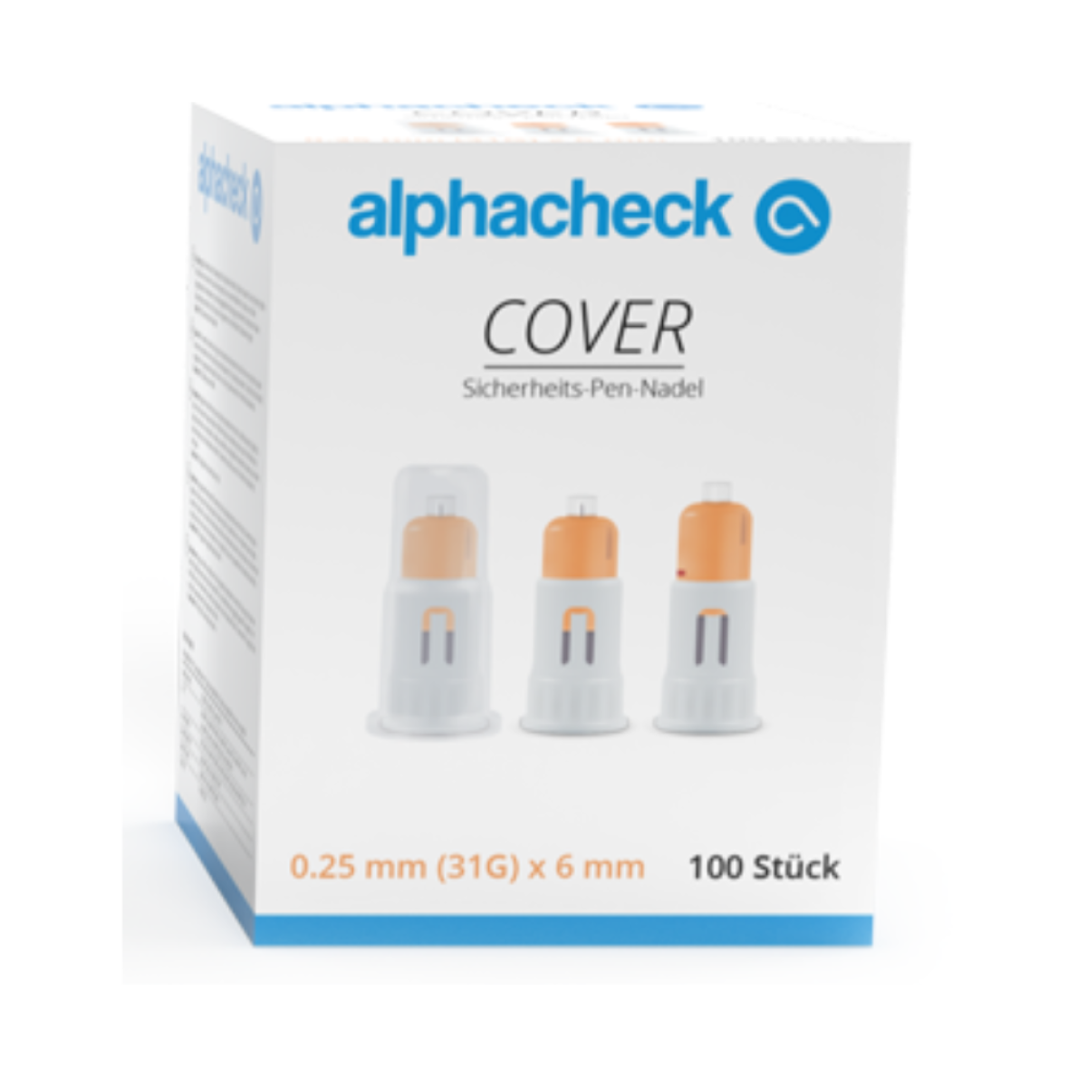 alphacheck COVER Sicherheits-Pen-Nadel 31G x 6 m| Packung (100 Stück)