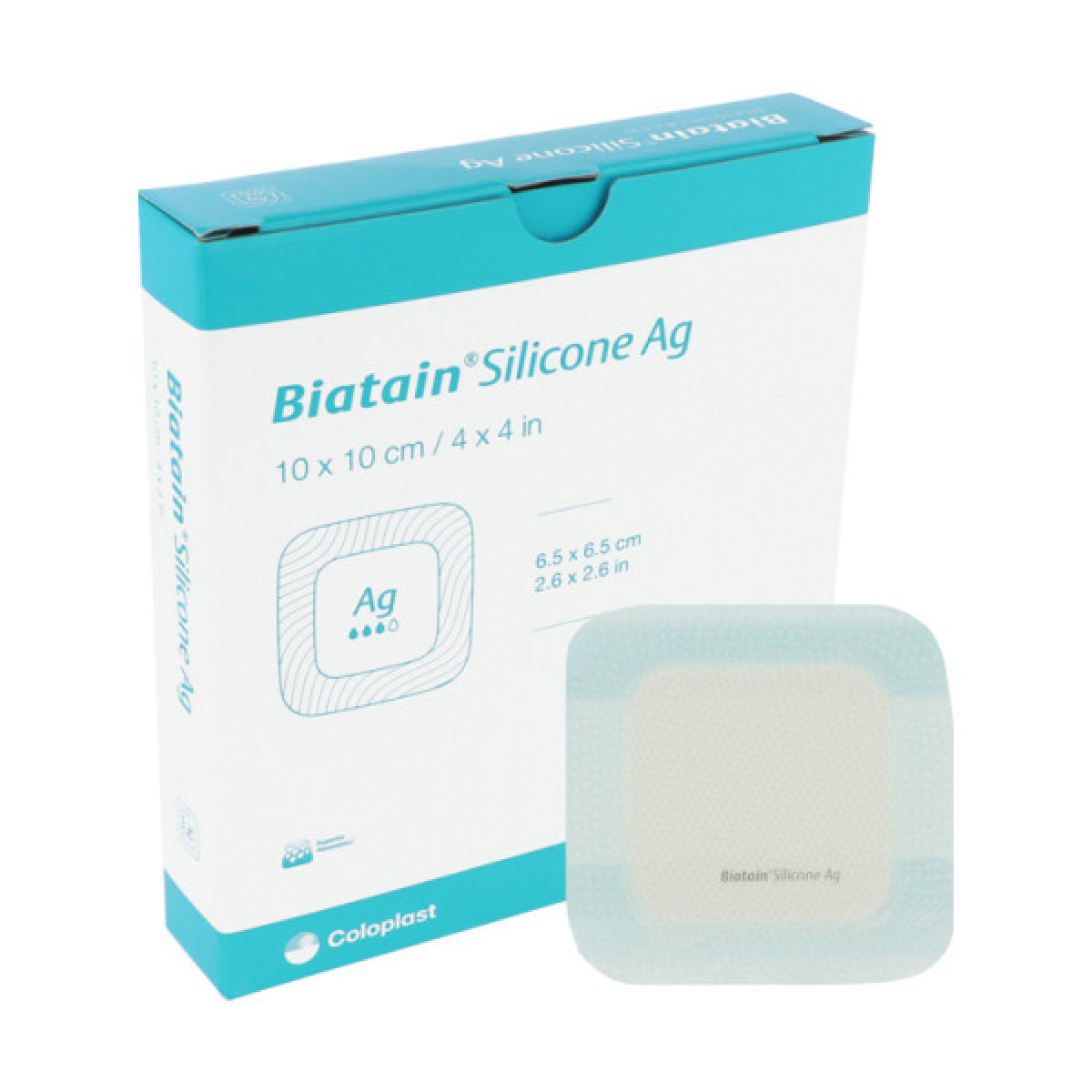 Biatain Silicone Ag 10 x 10 cm (5 St.) Schaumverband