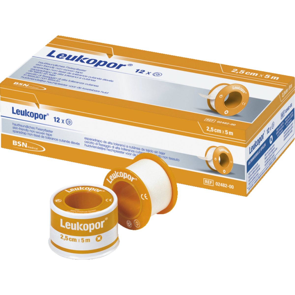 Leukopor® Rollenpflaster, für empfindliche Haut, weiß, 2,5cmx9,2m, 12 Rollen/VE, 12 Rollen