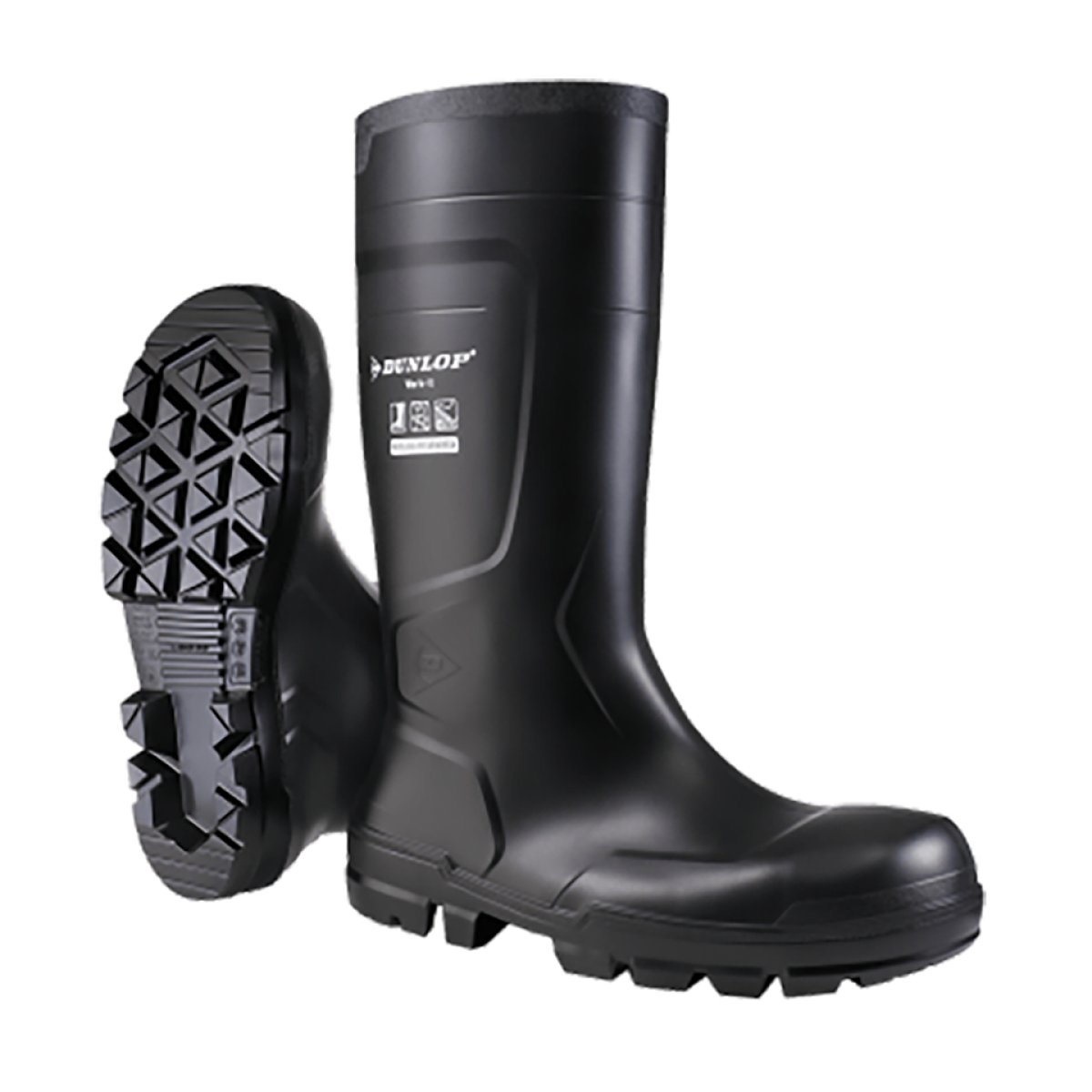 DUNLOP Sicherheitsstiefel Work-It, Kat. II, S5 SR FO LG, schwarz, PVC, Größe 42, 1 Paar