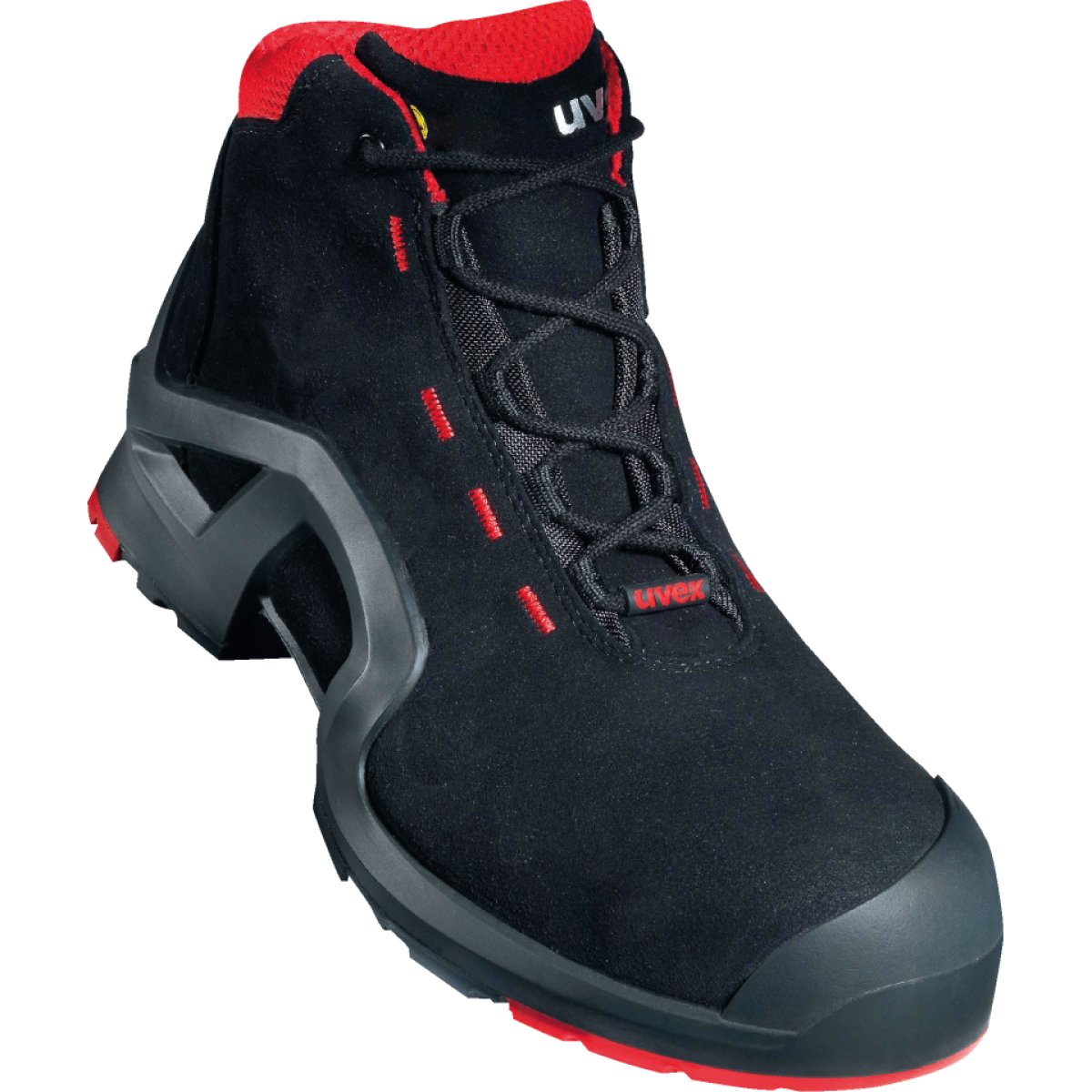 uvex ESD-Stiefel uvex 1, 8517.2, S3 SRC, Kat.II, schwarz/rot, Weite 11, Größe 41, 1 Paar