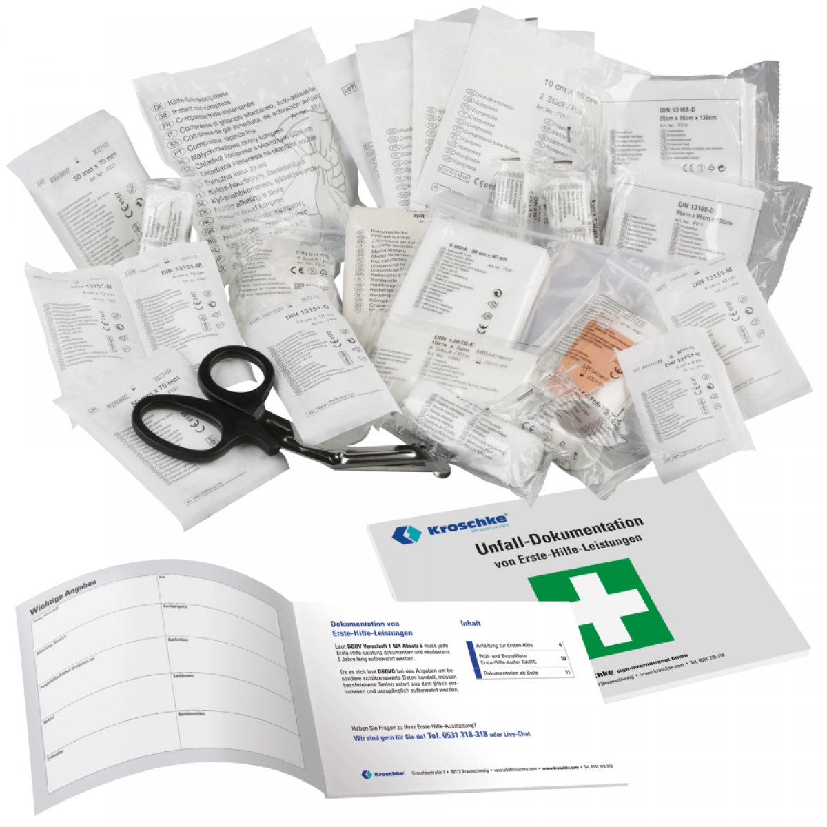 Erste-Hilfe Nachfüll-Set BASIC, DIN 13169, Verbandblock, hygienisch verpackt, 1 Packung